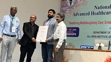 Photo of AIIMS में डॉ. रजनीश त्रिपाठी को “चिकित्सा सेवा सम्मान पत्र” से किया गया सम्मानित