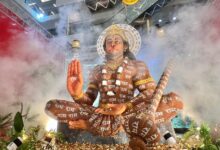 Photo of लखनऊ में 24 फीट ऊंची भव्य हनुमान प्रतिमा का अनावरण, 50 हजार से अधिक पत्थरों से किया गया निर्माण